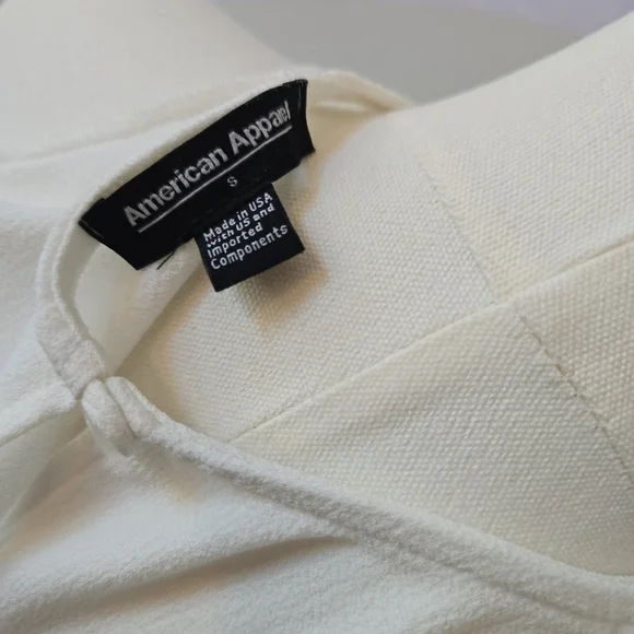 American Apparel | Small | White Crepe Open Back High Neck Sleeveless Tank - Picture 6 of 6